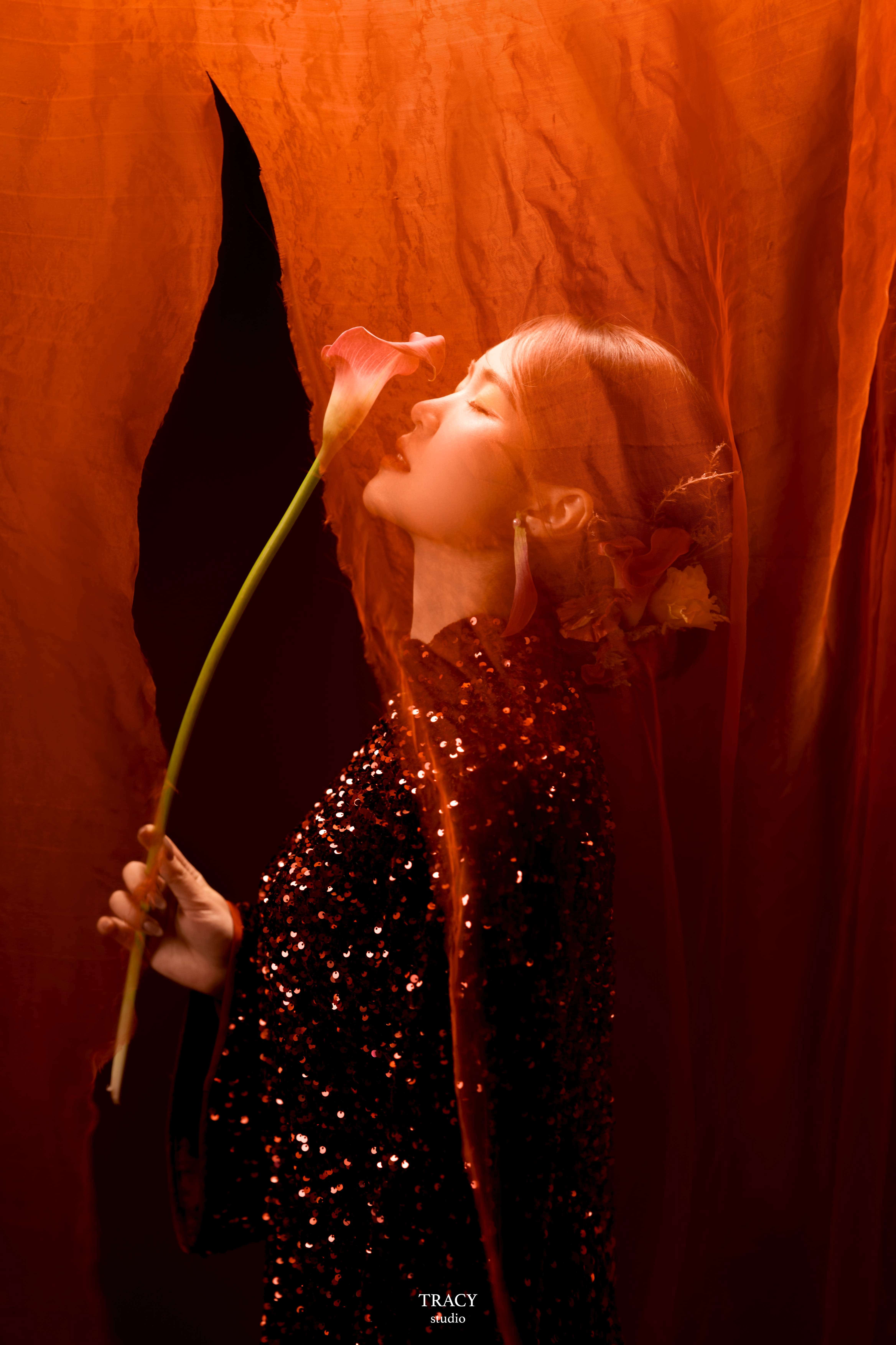 tracy studio chụp concept áo dài lấp lánh